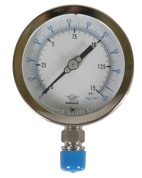 Đồng Hồ Áp Suất HAWK GAUGE, model (100MM) 0/100 Kg/cm2 & psi