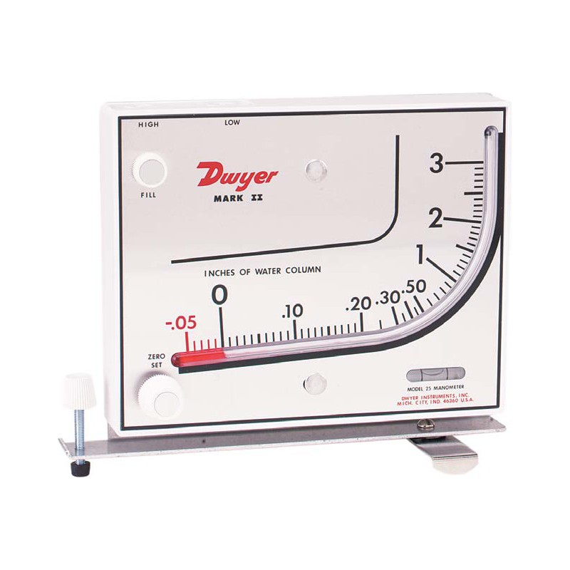 Áp kế cột chất lỏng Dwyer – Mark II, Durablock 420 / 100, Flex-Tube 1227 / 1230; không cần điện – áp kế nghiêng – đứng, cột dầu chỉ thị màu đỏ