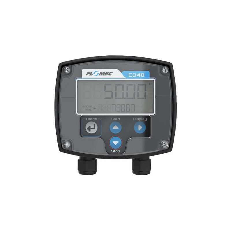 Bộ định lượng theo mẻ Flomec EB40 / EB11 – đặt số lít, tự đóng van khi đủ – bộ định lượng EB40 màn hình có đèn nền