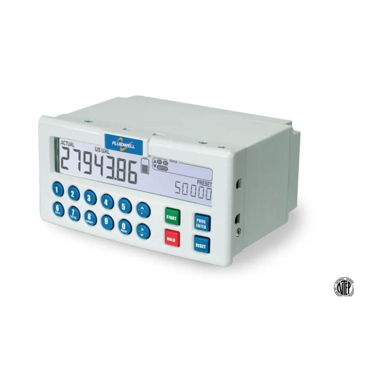 Bộ định lượng theo mẻ Fluidwell N-Series – bàn phím số, gắn tủ, in phiếu, NTEP – mặt tủ DIN 144 × 72, bàn phím số