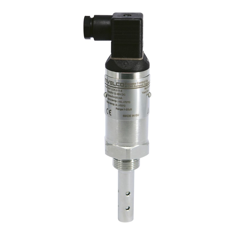Cảm biến đo độ dẫn điện NIVELCO AnaCONT LCK – 1…2000 µS/cm, 4–20 mA HART, nhỏ gọn – thân inox nhỏ gọn, giắc ISO 4400