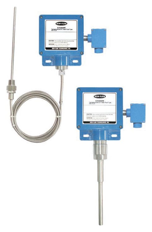 Công tắc nhiệt độ New-Flow ETS3000W / ETS3000X / ETS5000 – chống nước IP66, chống cháy nổ, -200…650°C – vỏ nhôm, IP66, chân dưới