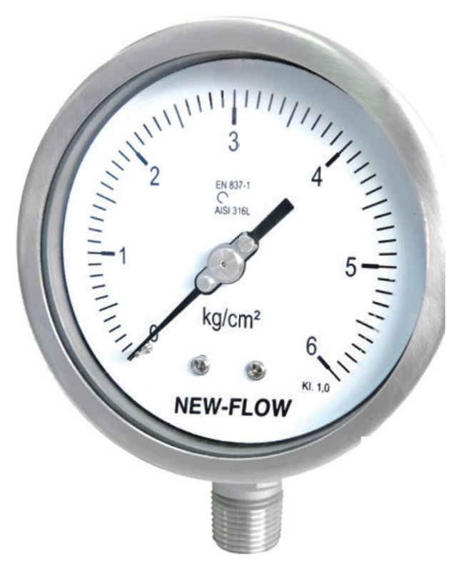 Đồng hồ áp suất inox New-Flow PGS