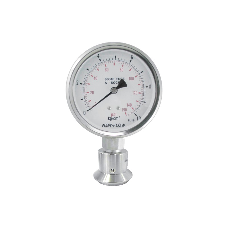 Đồng hồ áp suất màng DT112 New-Flow – màng vi sinh Cherry Burrell 1½″ / 2″ / 3″ cho thực phẩm, dược – màng vi sinh Cherry Burrell