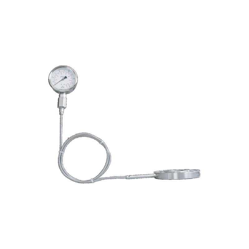 Đồng hồ áp suất màng mao dẫn DT129 New-Flow – màng mặt bích kiểu bánh kếp 2″–4″, ống mao dẫn, đến 350°C – màng cách ly bánh kếp ống mao dẫn