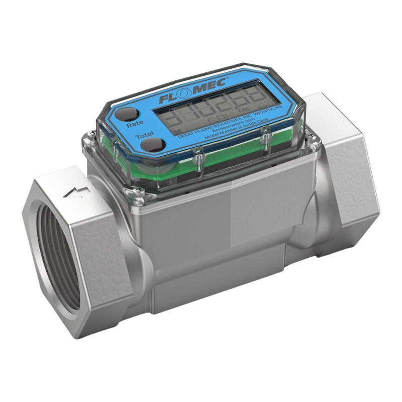 Đồng hồ lưu lượng turbine Flomec G2 – màn hình pin, đo nước, hóa chất, nhiên liệu – thân inox nối ren, màn hình pin