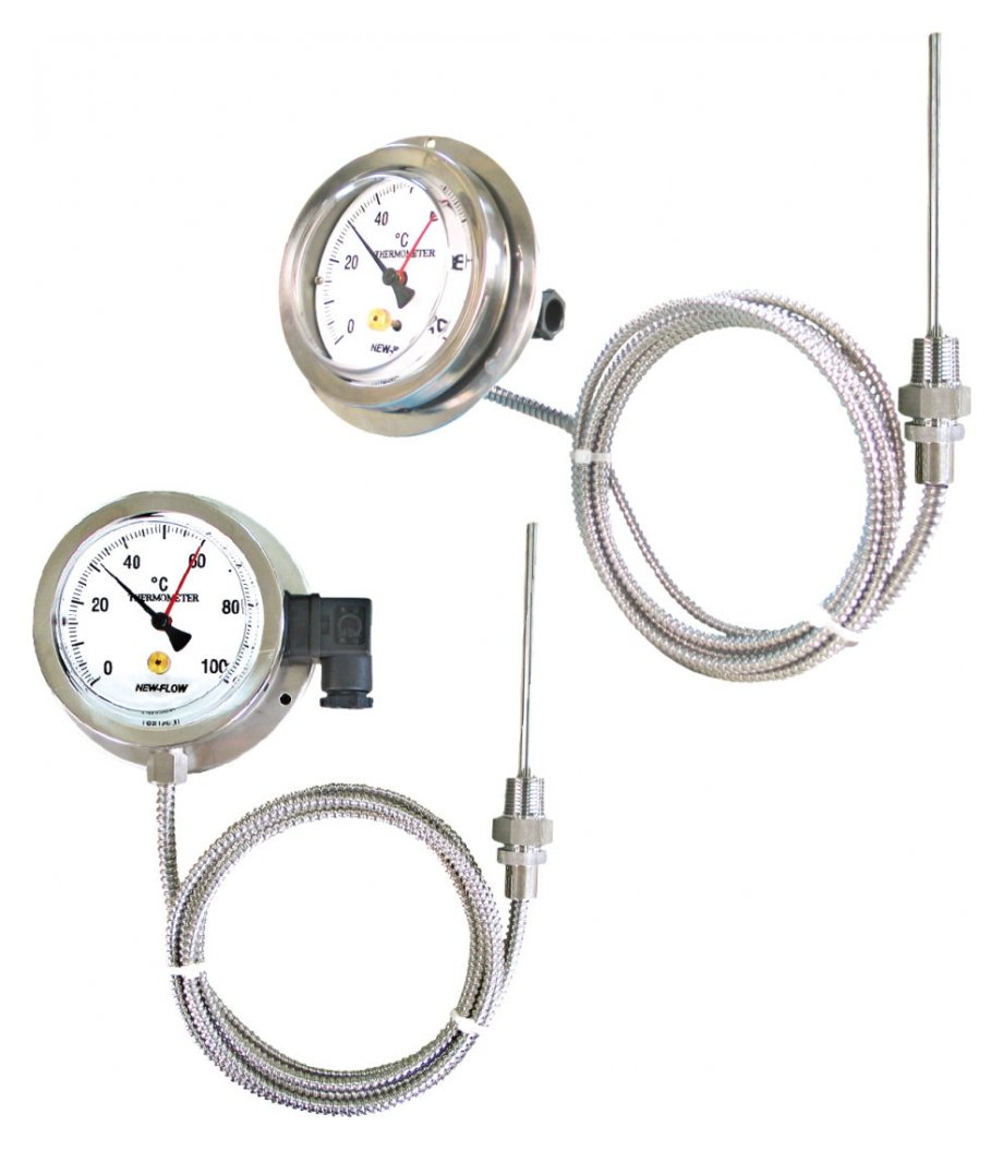 Đồng hồ nhiệt độ dây có tiếp điểm New-Flow SME / SAE – ống mao dẫn, micro switch SPDT – ống mao dẫn, micro switch