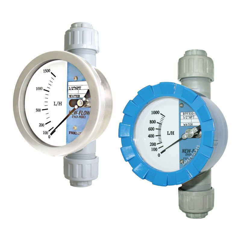 Lưu lượng kế ống nhựa New-Flow BPF300 – PVC, PVDF cho hóa chất – mặt đồng hồ, thân nhựa