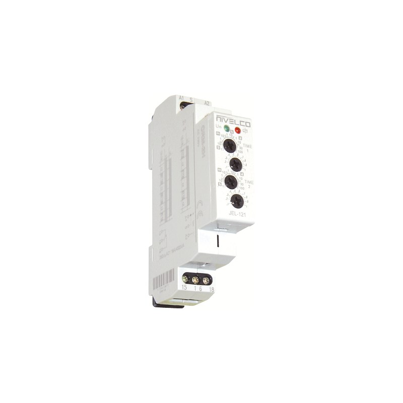 Rơ le thời gian NIVELCO NITIME – 2 hoặc 10 chức năng, 0,1 s đến 100 ngày, 16 A, nguồn 12–240 V AC/DC – Rơ le thời gian