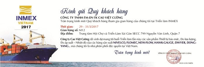 Thư mời triển lãm INMEX 2017 – Cao Việt Cường